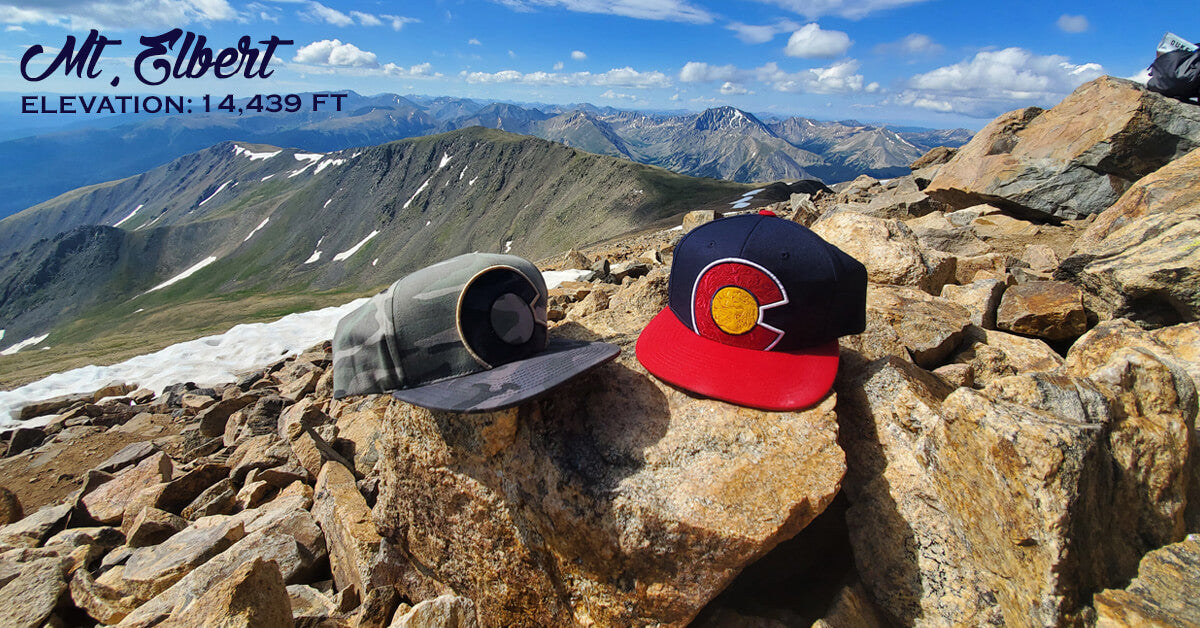 Mt Elbert Colorado Flag Hats