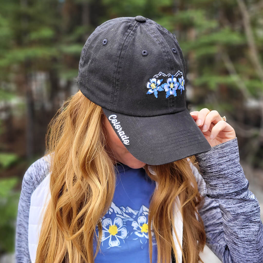 Floral Range Hat - Unstructured - Black