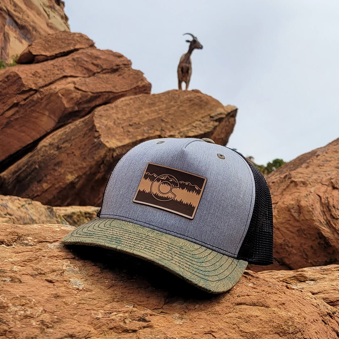 Treeline Suit Trucker Hat - Gray/Black/Olive Topo