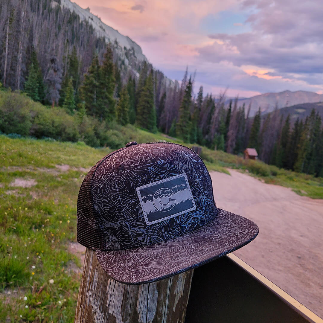 Black Topo Range Hat - Flat - Black/Charcoal