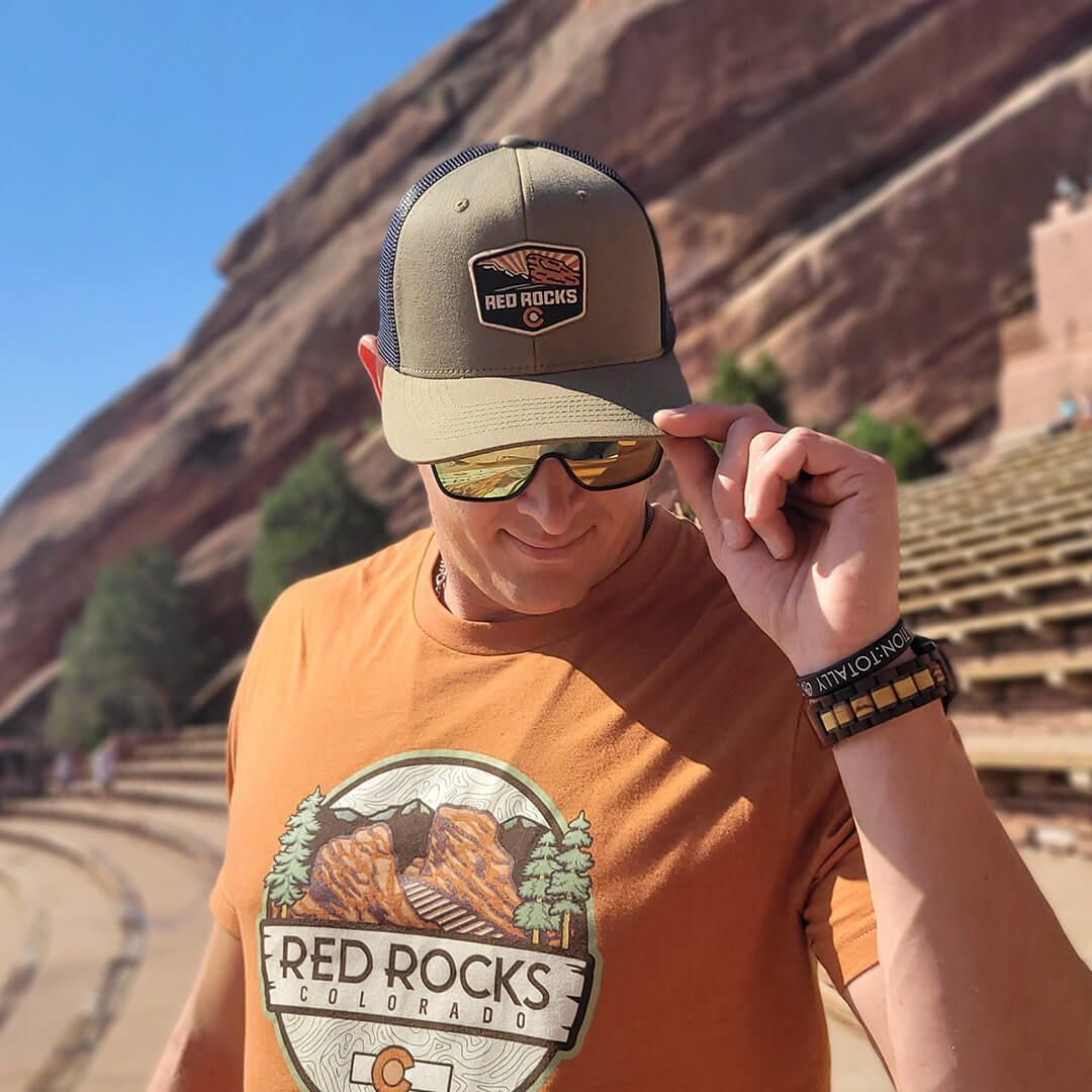 Red Rocks Trucker Hat - Olive/Black