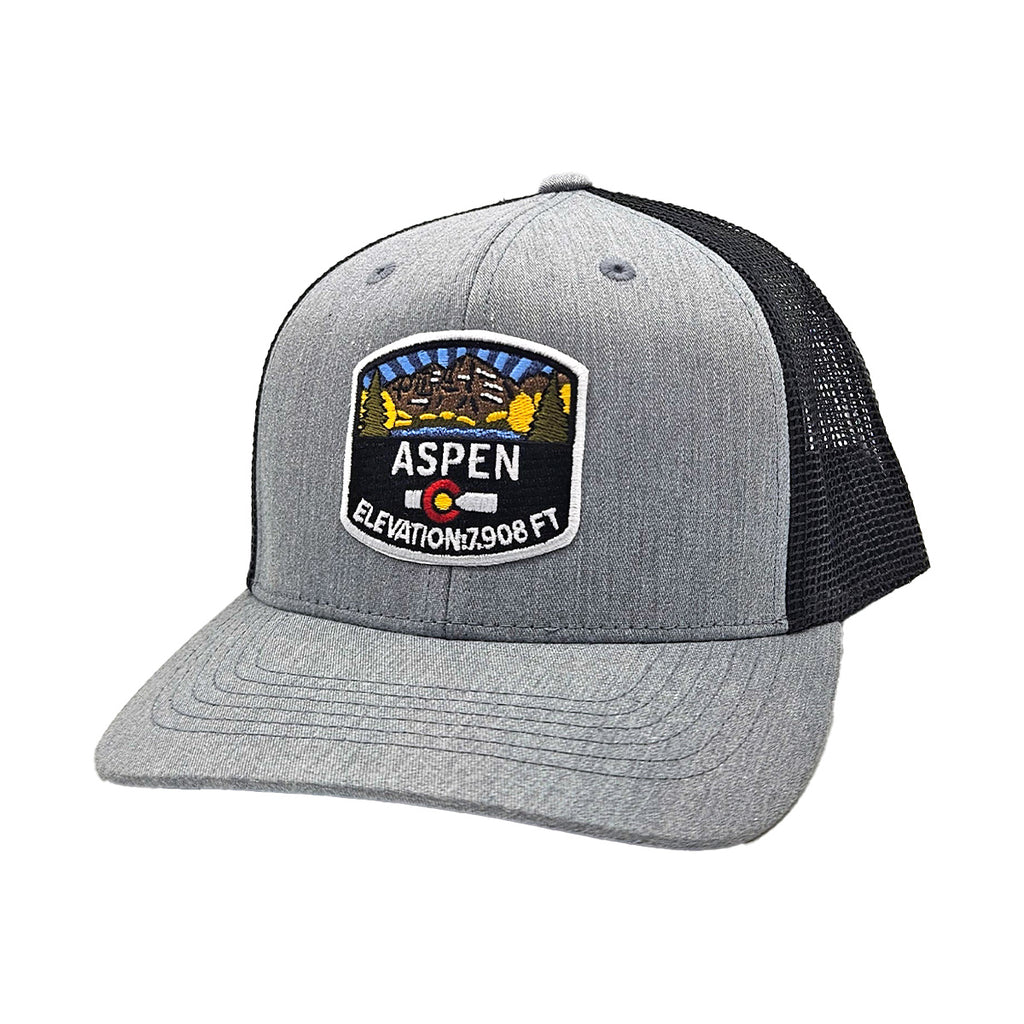 Aspen Patch Trucker Hat - Heather Gray/Black display picture 1