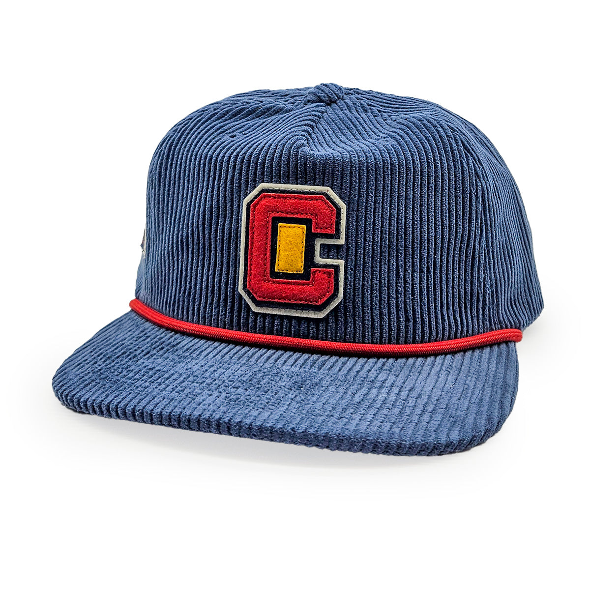 Varsity Flag Corduroy Hat - Flat - Navy