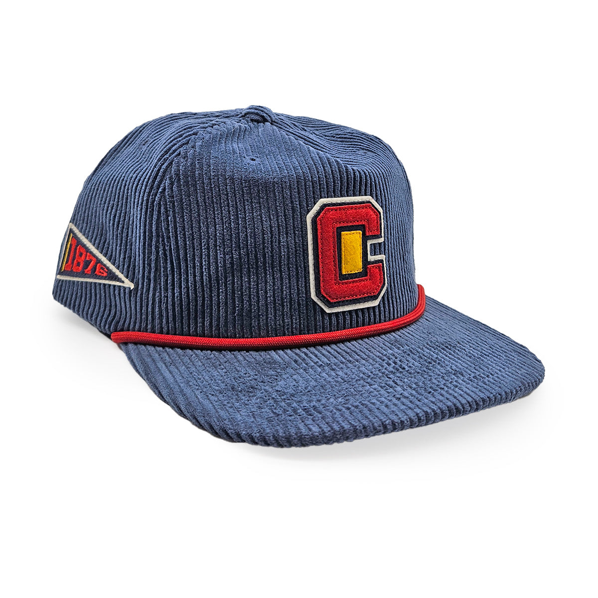 Varsity Flag Corduroy Hat - Flat - Navy