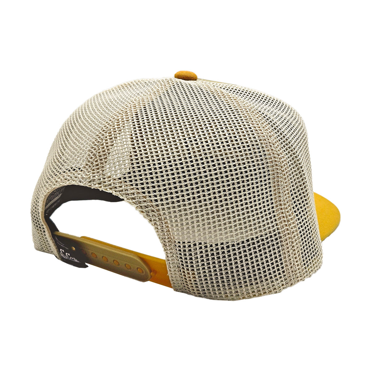Catch N Release - Flatbill Trucker Hat - Tan/Gold/Ivory