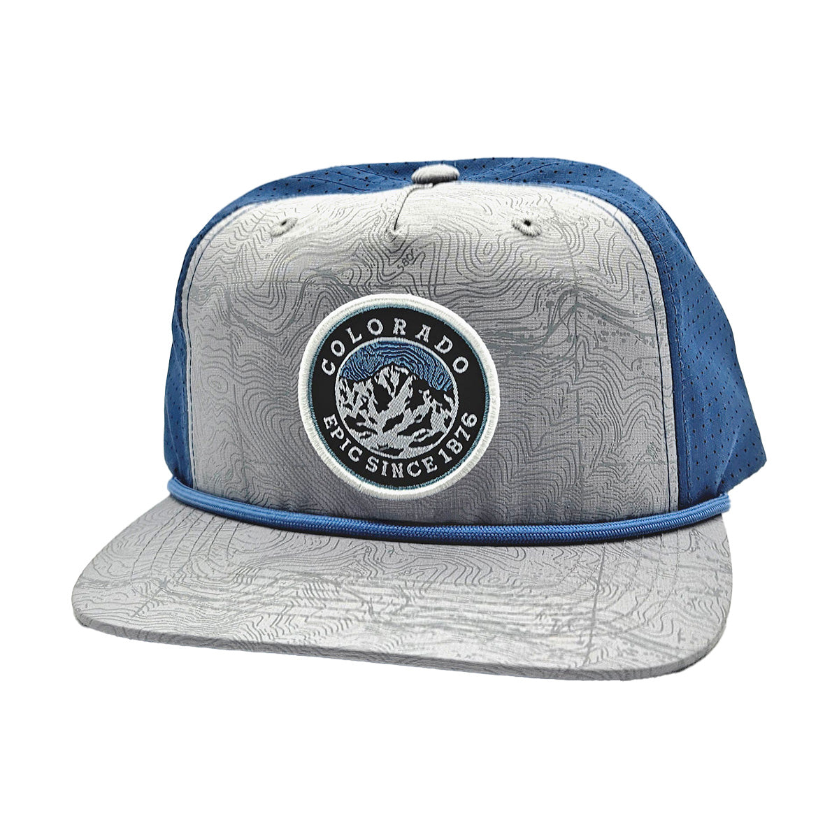 Sneffels Circle Patch Hat - Gray/Indigo - Flat