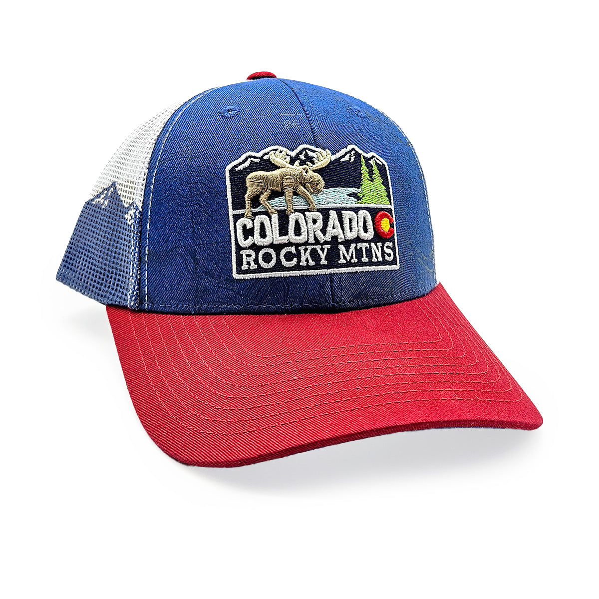 Mountain Moose Hat - Youth - Navy/Red/White