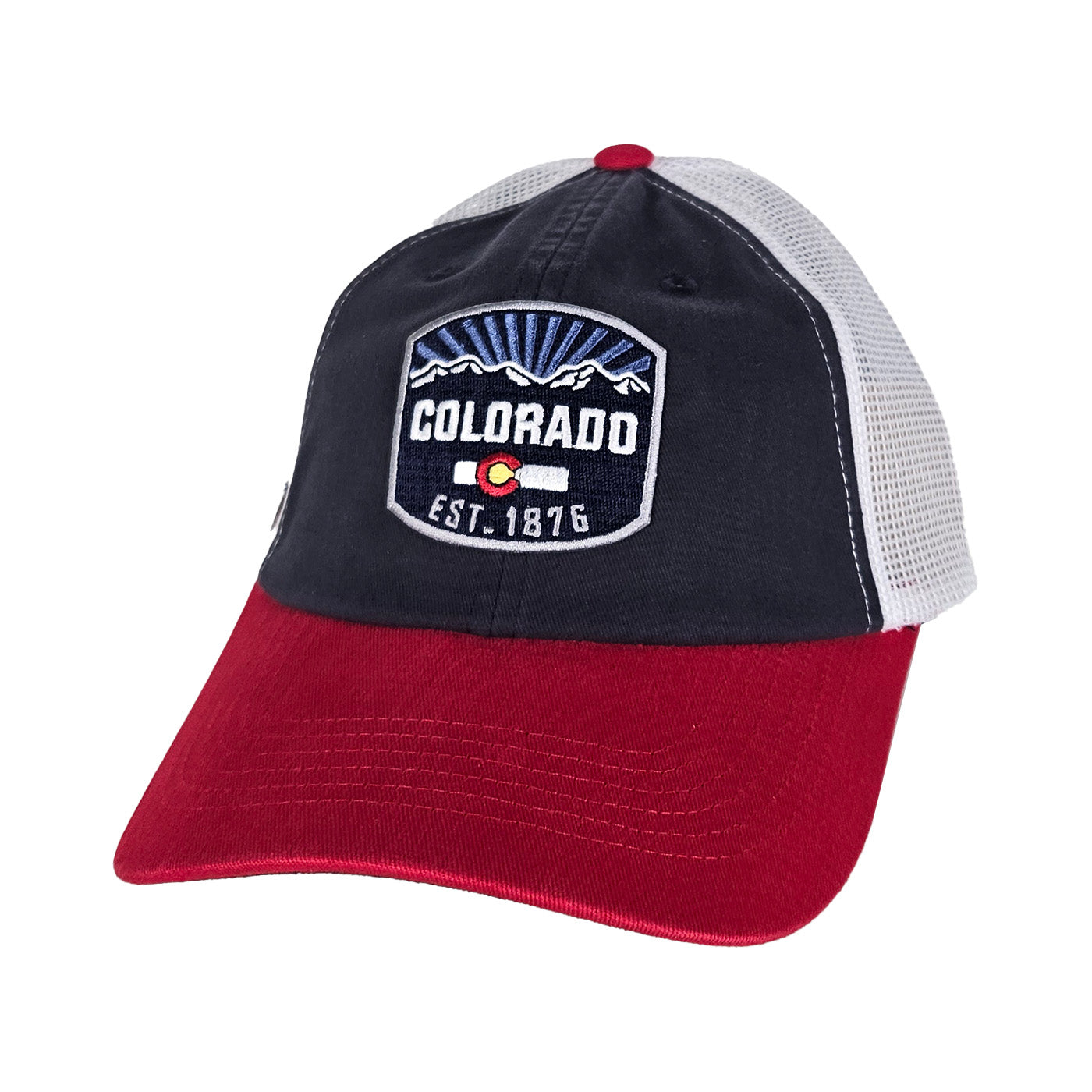 Navy/Red/White Washed Uns Trucker - CO 1876 Navy Badge