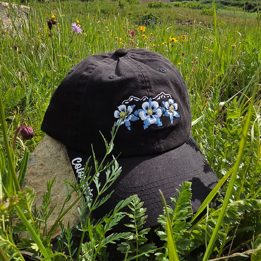 Floral Range Hat - Unstructured - Black