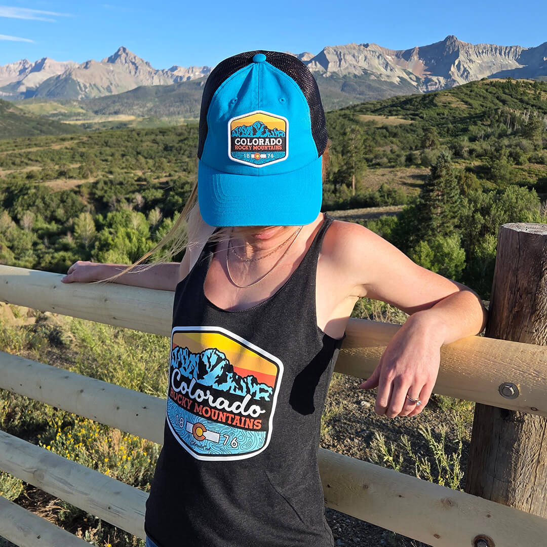 San Juan Sunrise Trucker Hat - Teal/Black