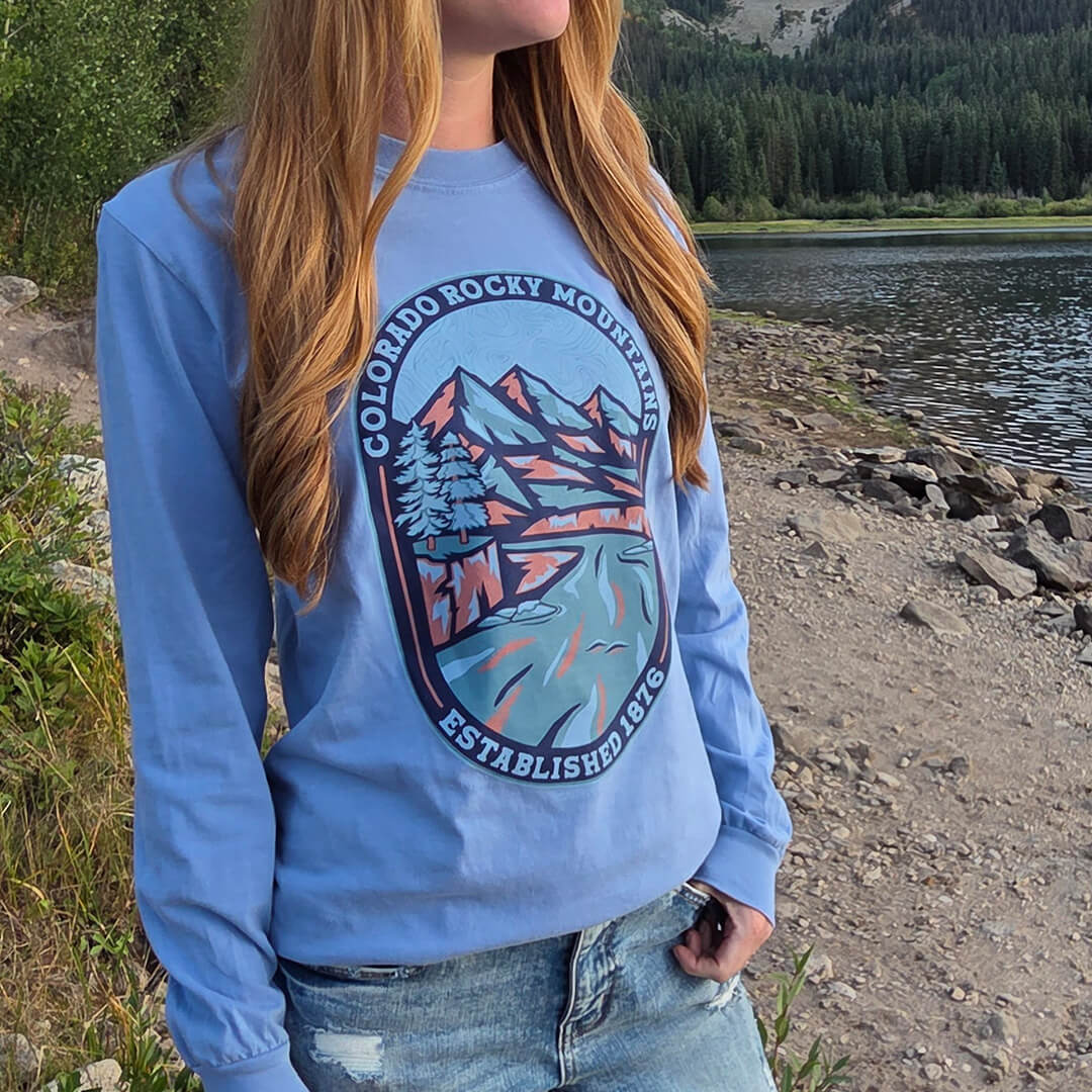 Aura Long Sleeve T-Shirt - Washed Denim