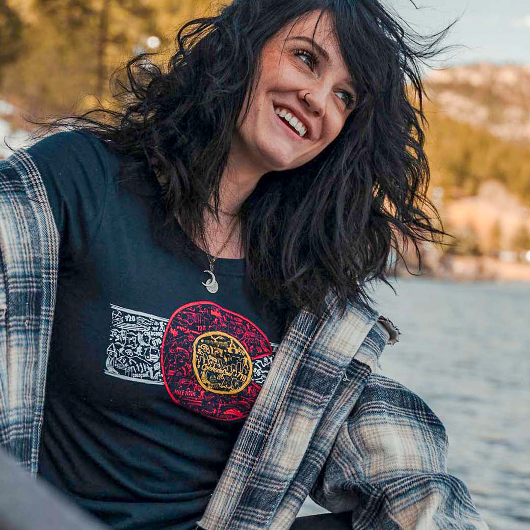 Women's Colorado Flag Landmark T-shirt - Navy