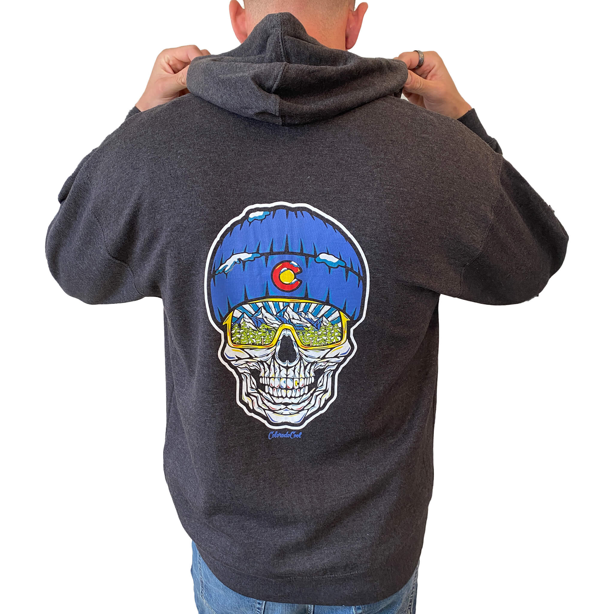 Skull Midweight Zip-Up Hoodie - Winter - Charcoal Heather