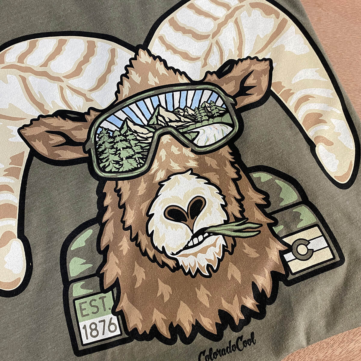 Colorado Ram T-Shirt Closeup - Rocky Mountain Bighorn T-Shirt Closeup