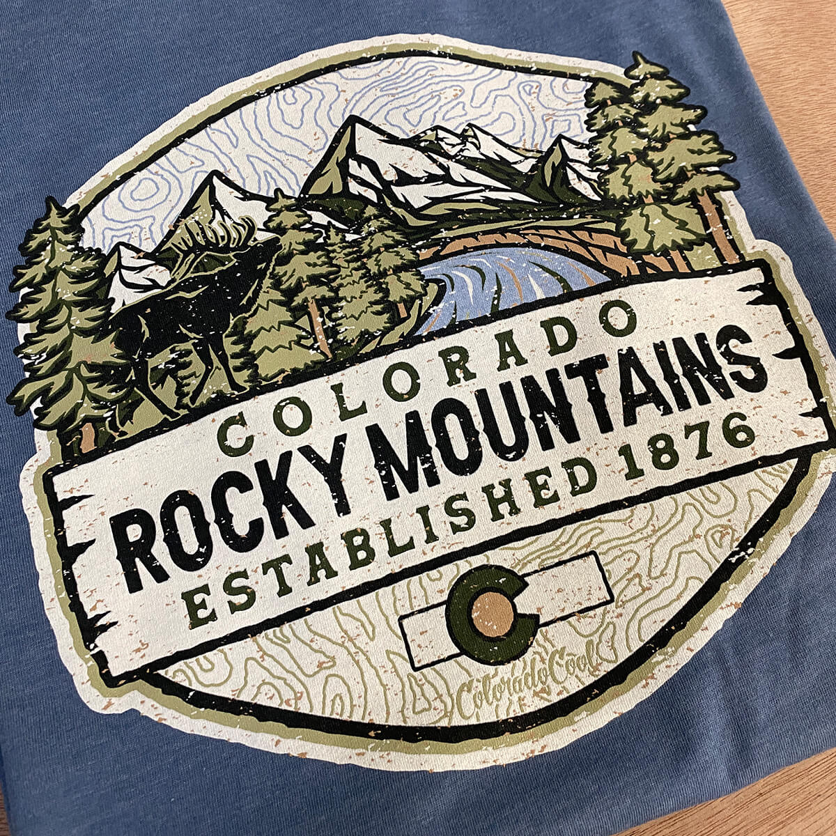 Colorado Rocky Mountain T-Shirt closeup