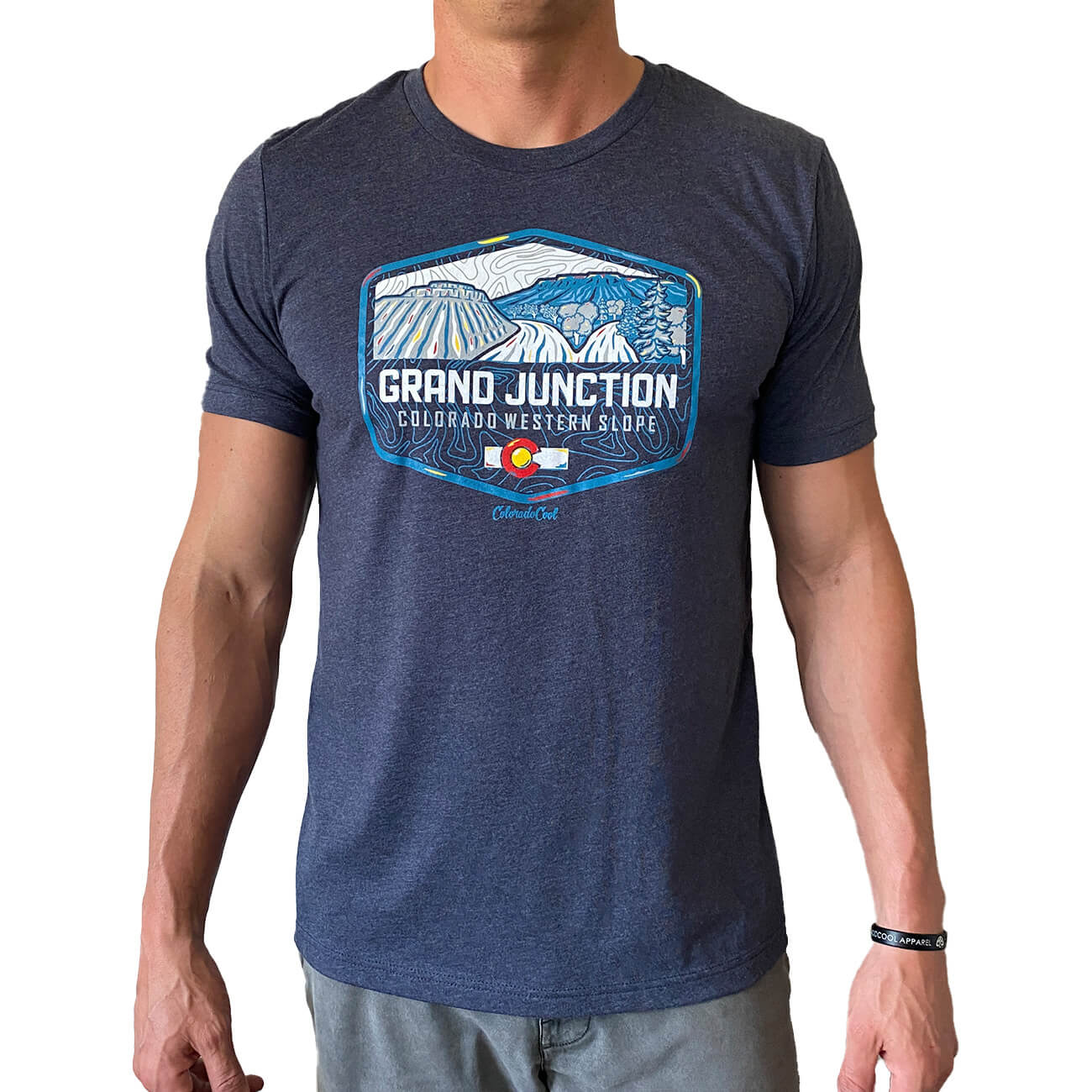 Grand Junction Topo Shield T-Shirt - Navy
