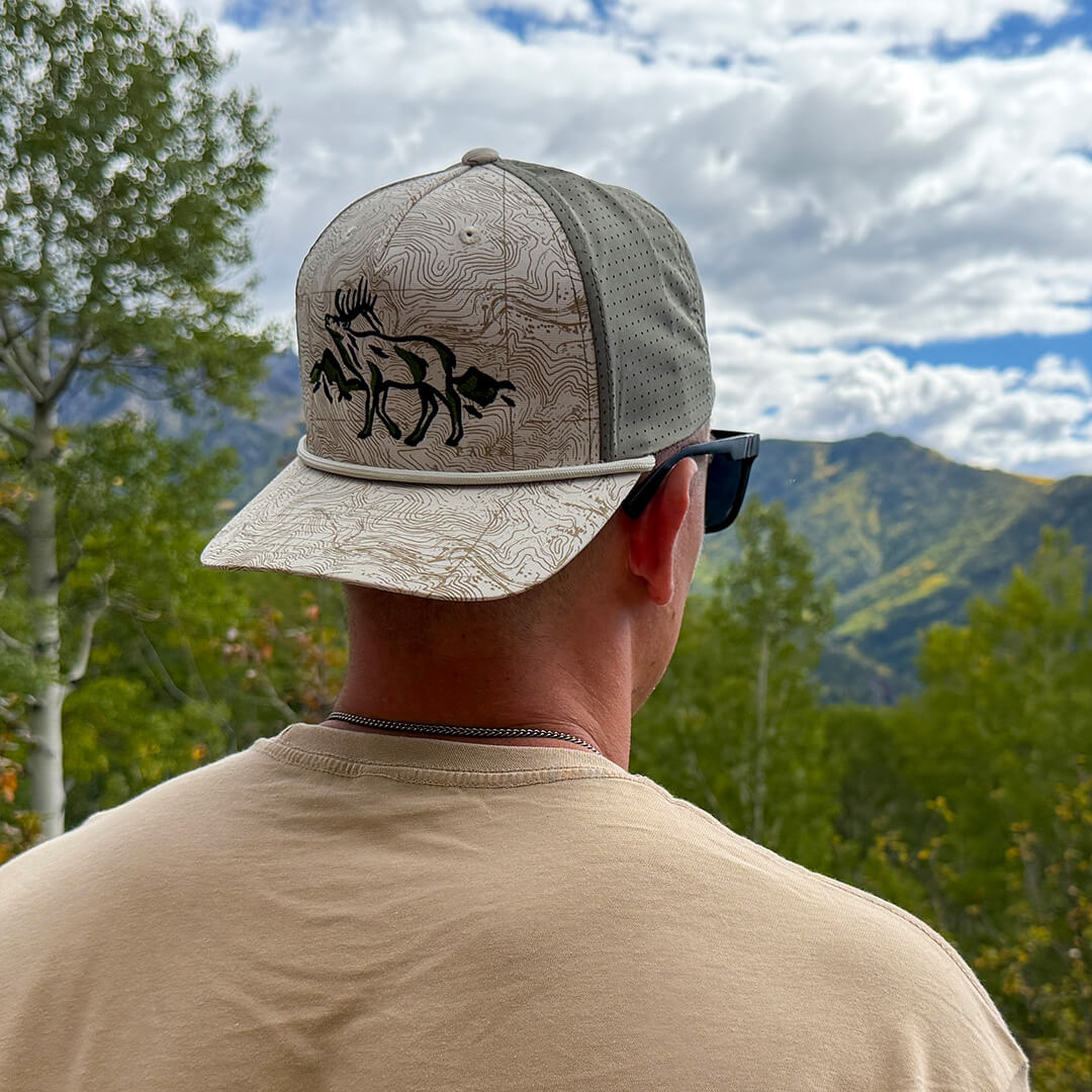 Roaming Elk - Beige/Olive Perf Hat