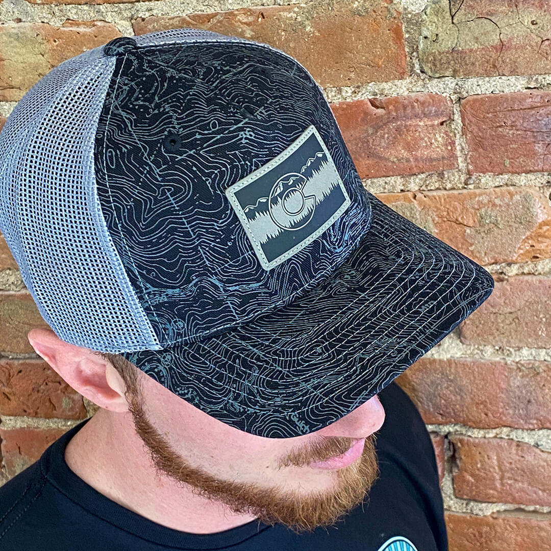 Black Topo Range Curved Hat - Black/Gray