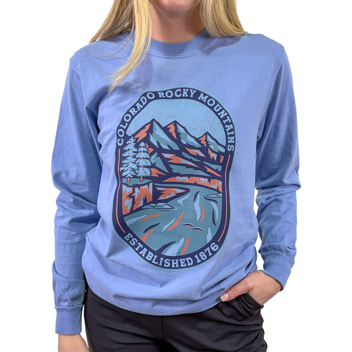 Aura Long Sleeve T-Shirt - Washed Denim