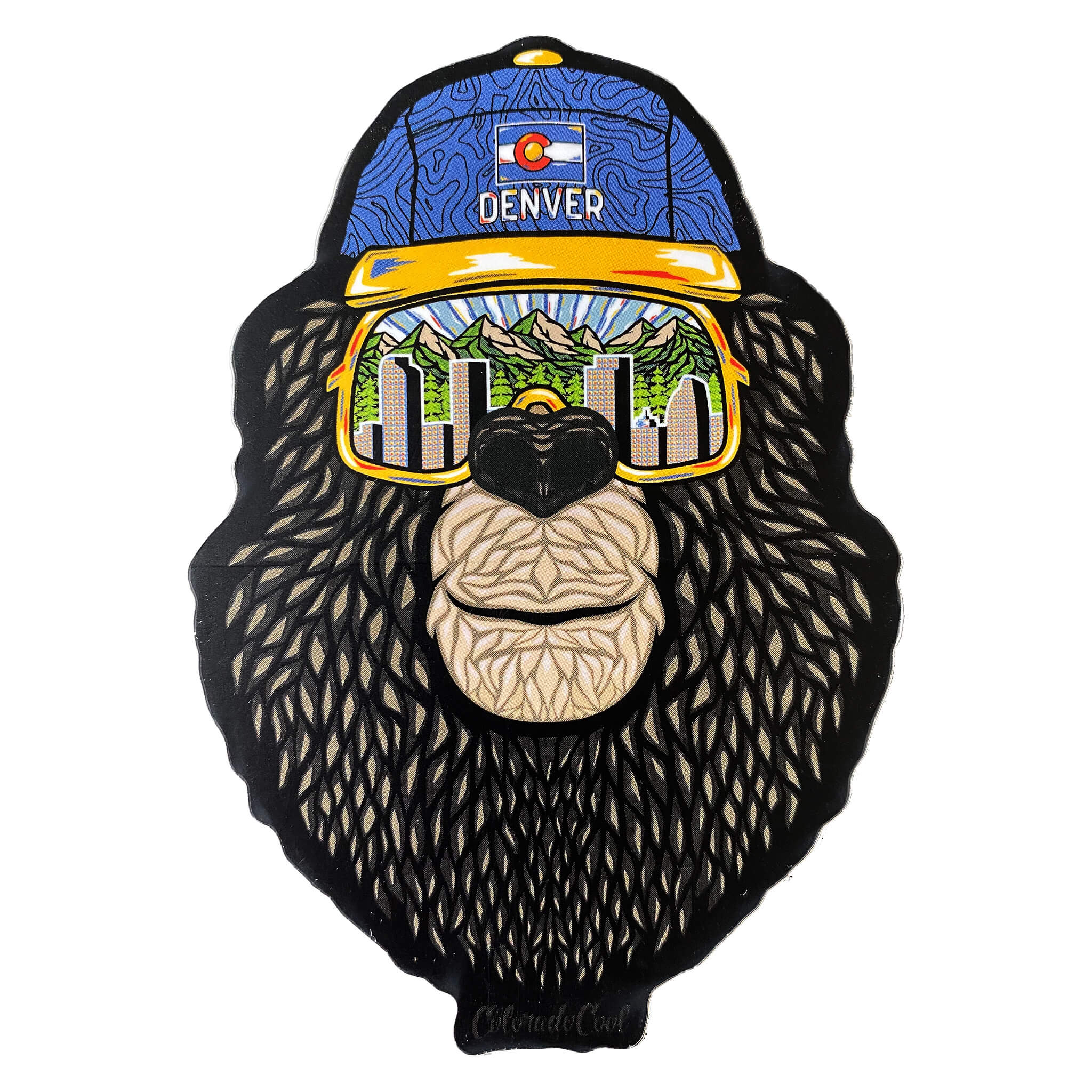 Summer Denver Bear with Sunglasses Sticker -Matte