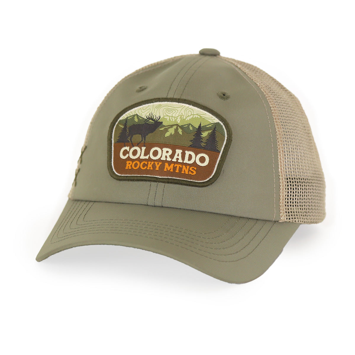 Rocky Mtns - Olive/Khaki - Washed Trucker