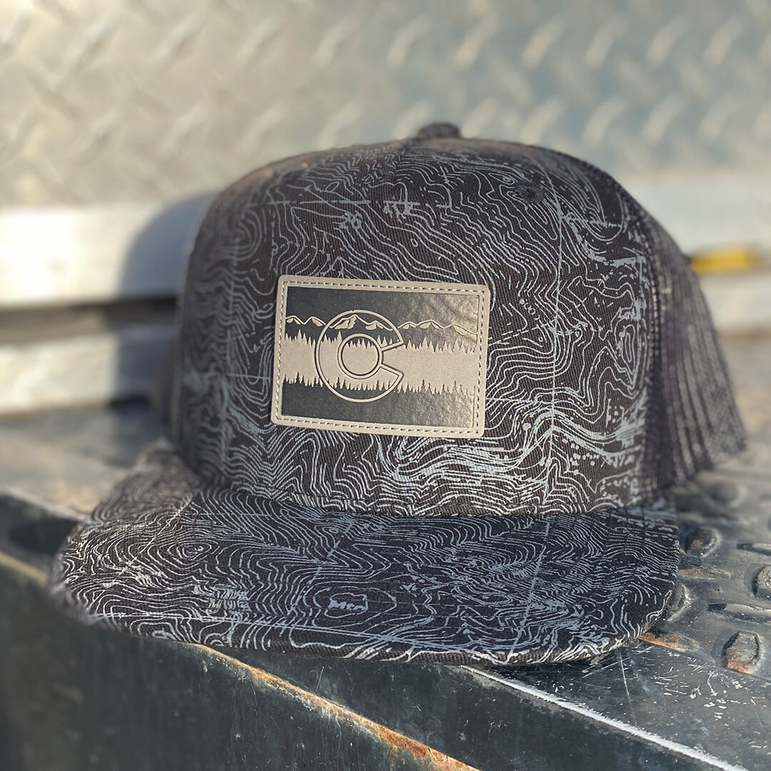 Black Topo Range Hat - Black/Charcoal