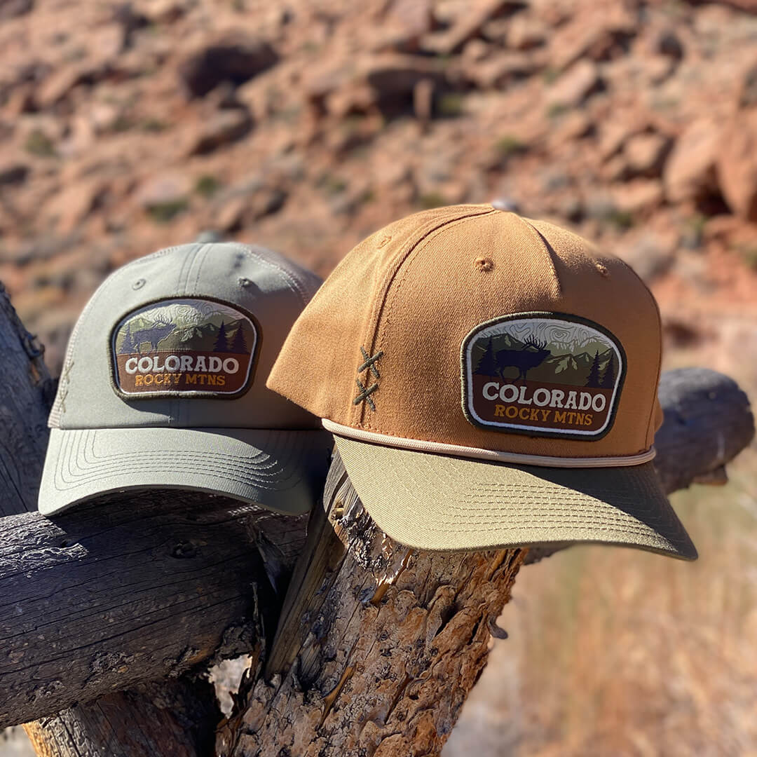 Rocky Mtns Hat - Tan/Olive - Slight Curve