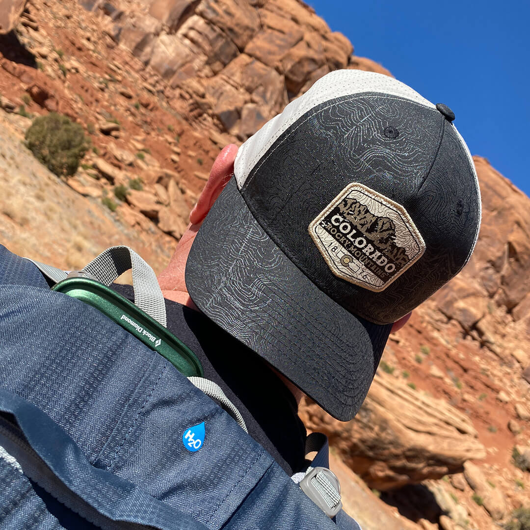 Sneffels Topo Hat - Slight Curve - Black/Pebble