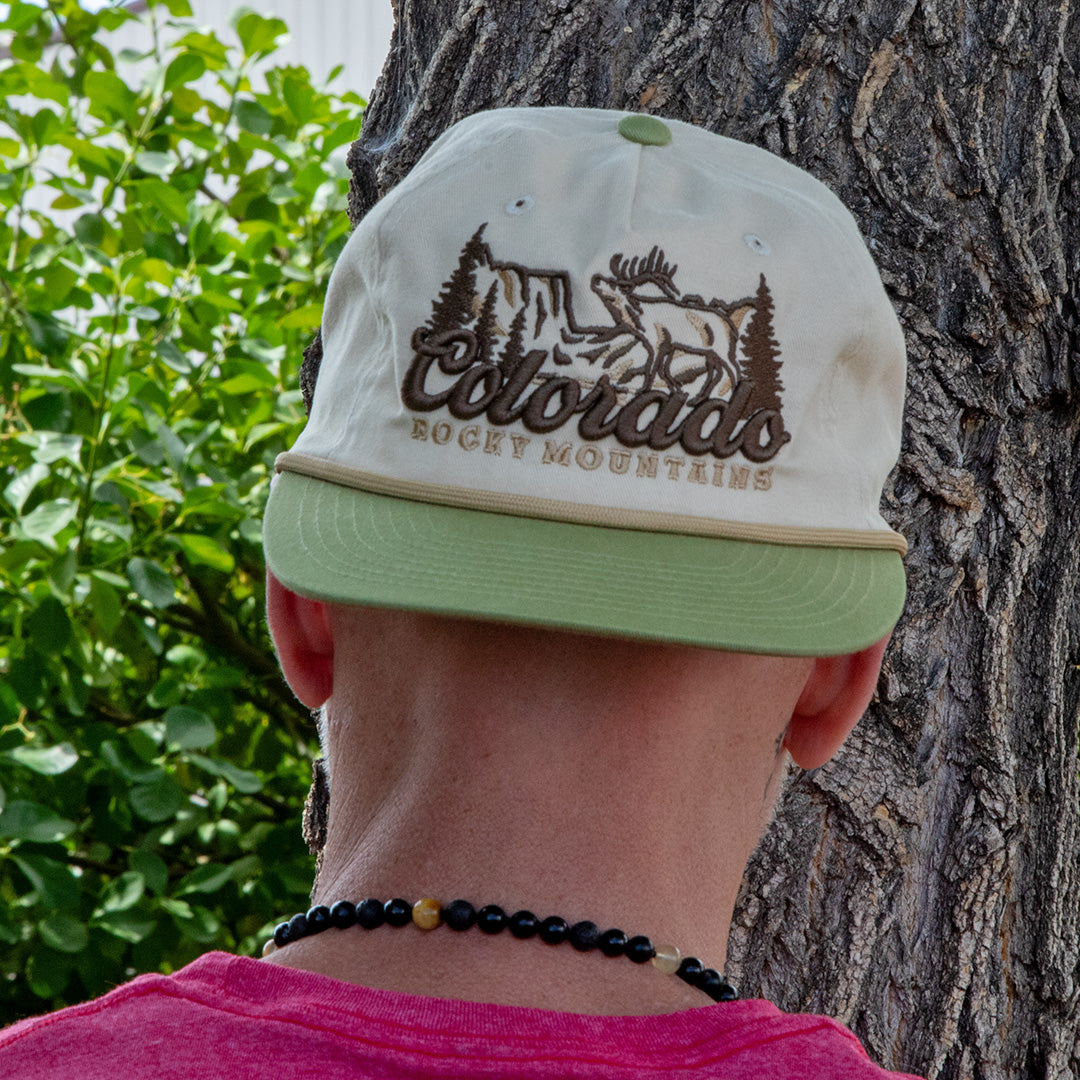 Saloon - Ivory/Olive Brushed Uns Hat - Embroidered