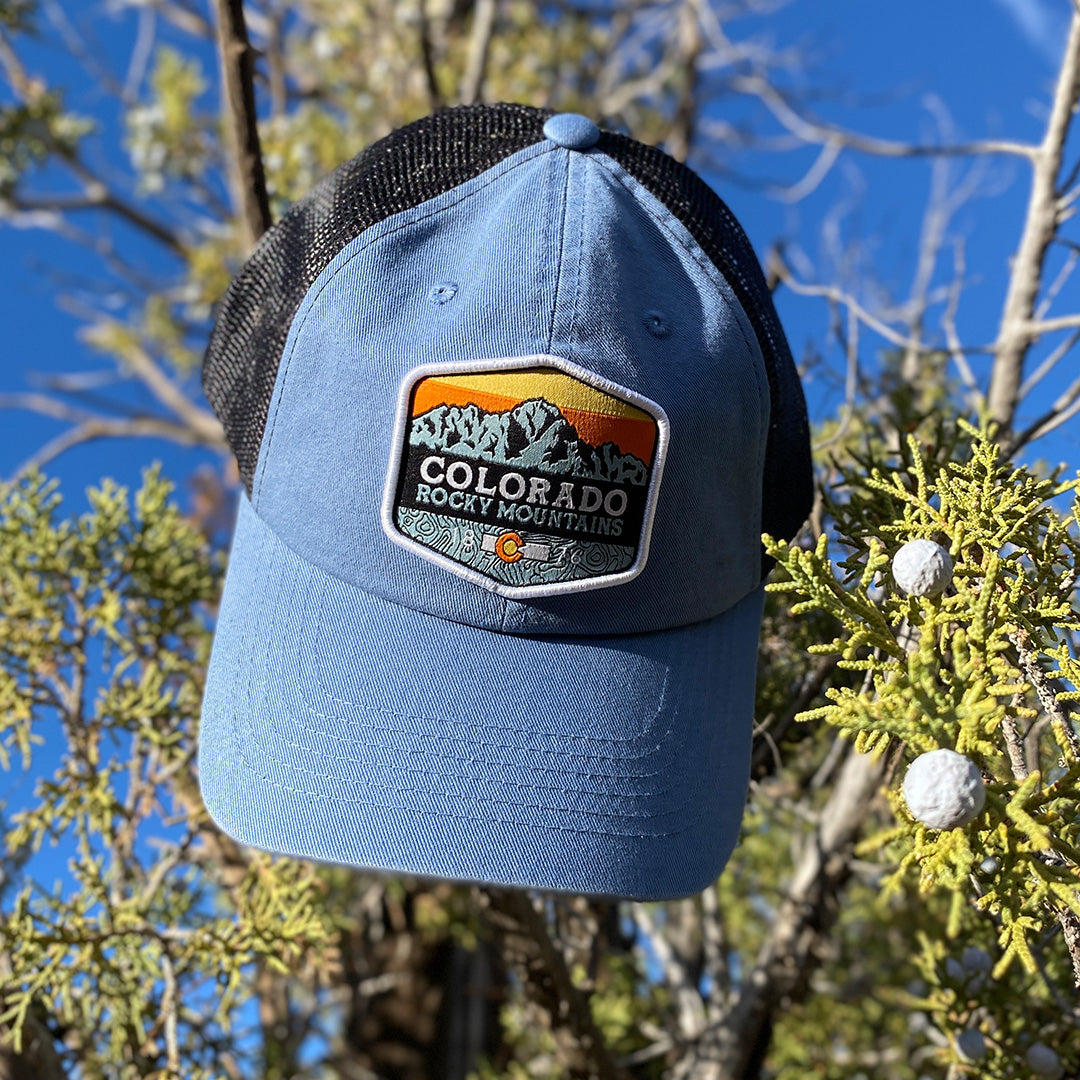 San Juan Sunrise Trucker Hat - Steel Blue/Black