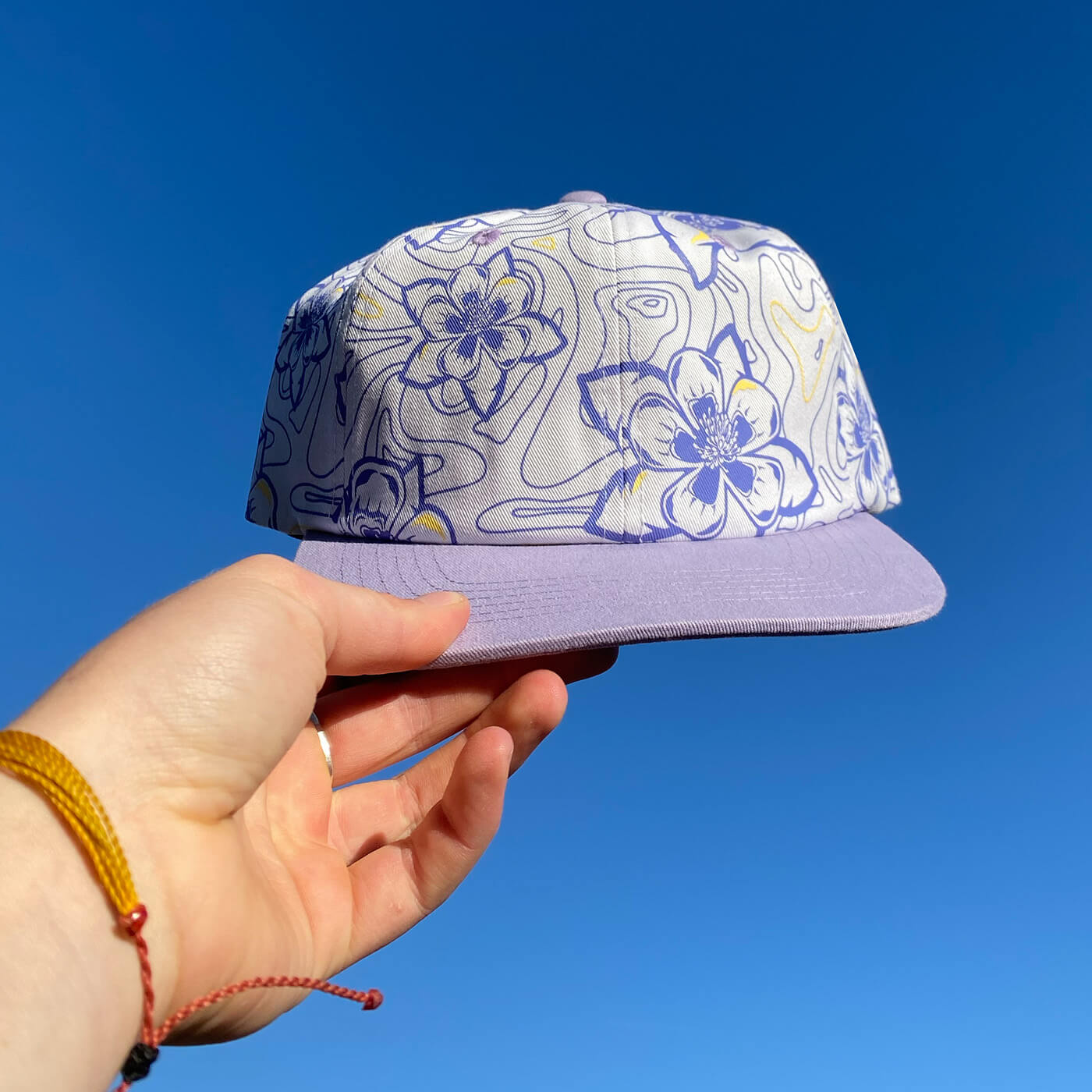 Topo Floral Hat - White/Purple