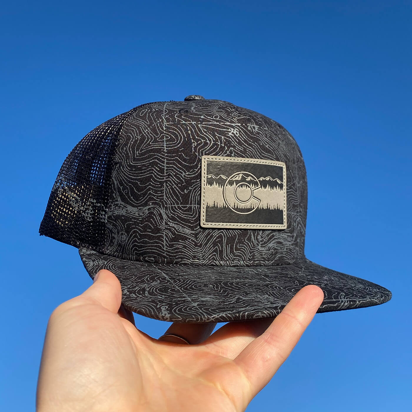 Black Topo Range Hat - Flat - Black/Charcoal