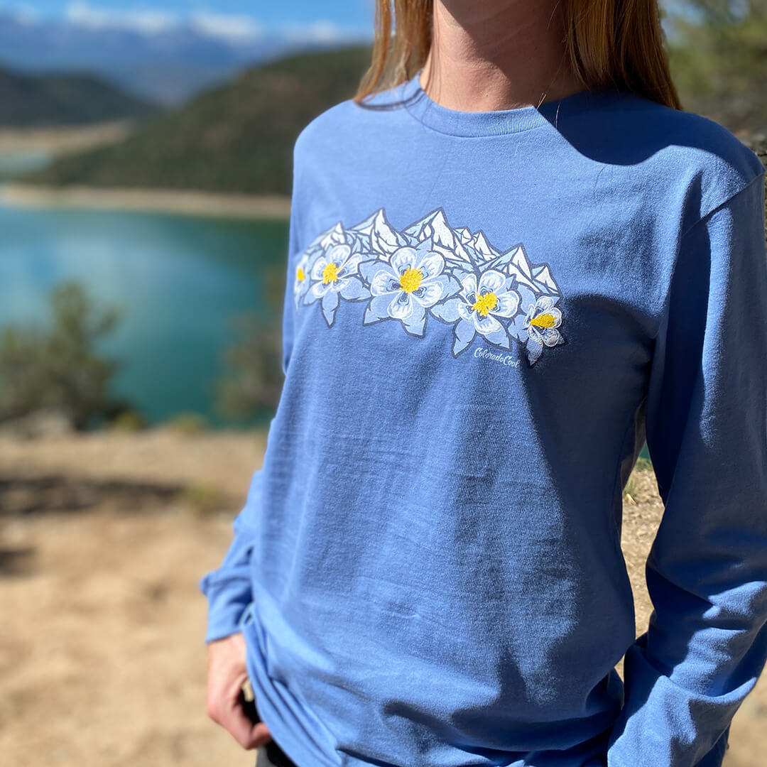 Floral Range Long Sleeve T-Shirt - Lavender Blue