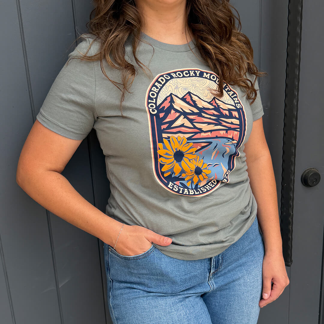 Sunflower Scape T-Shirt - Women's - Blue Storm
