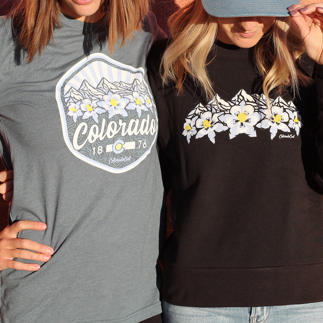 Mountain Bloom Long Sleeve T-Shirt - Indigo