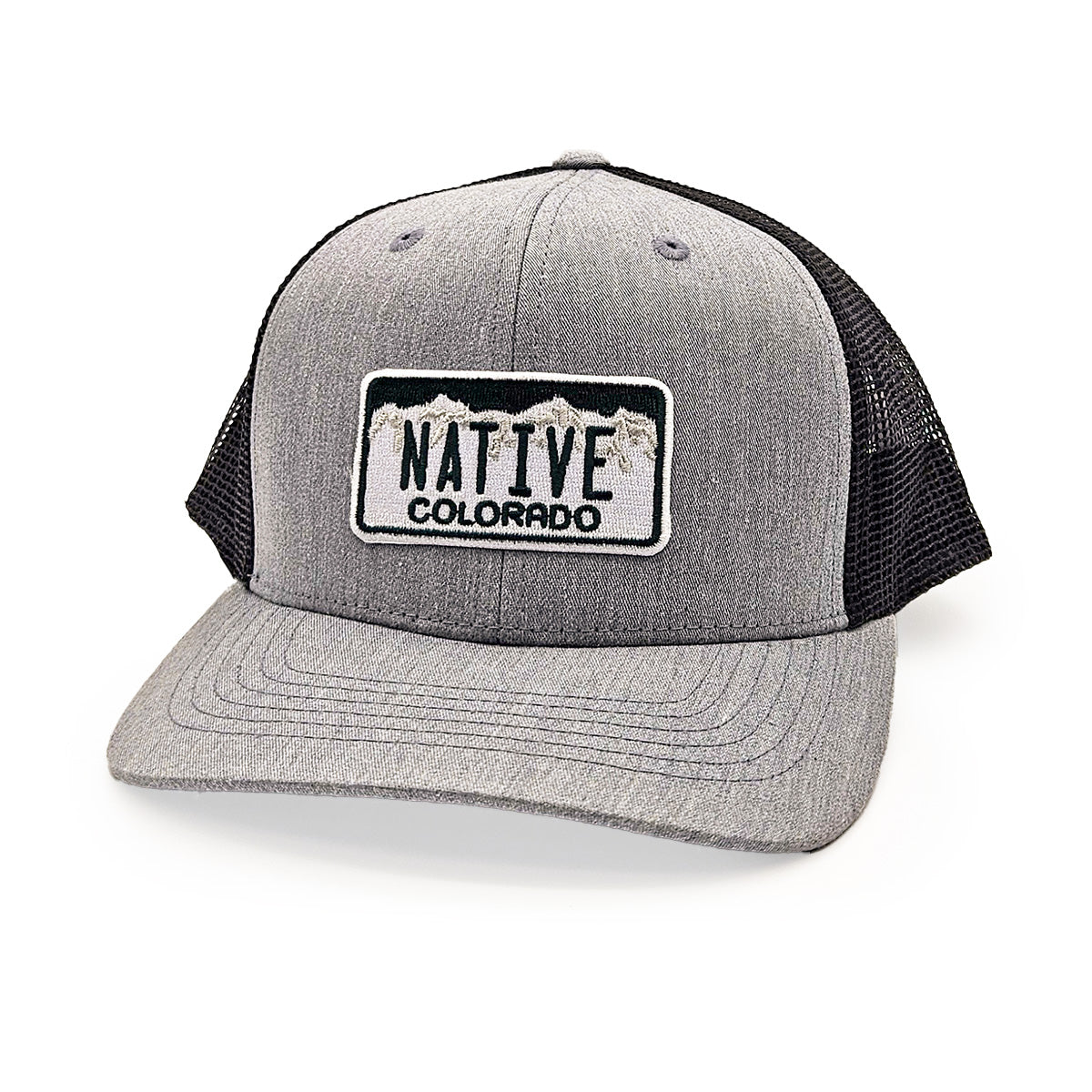 Native Plate Trucker Hat - Heather Gray/Black