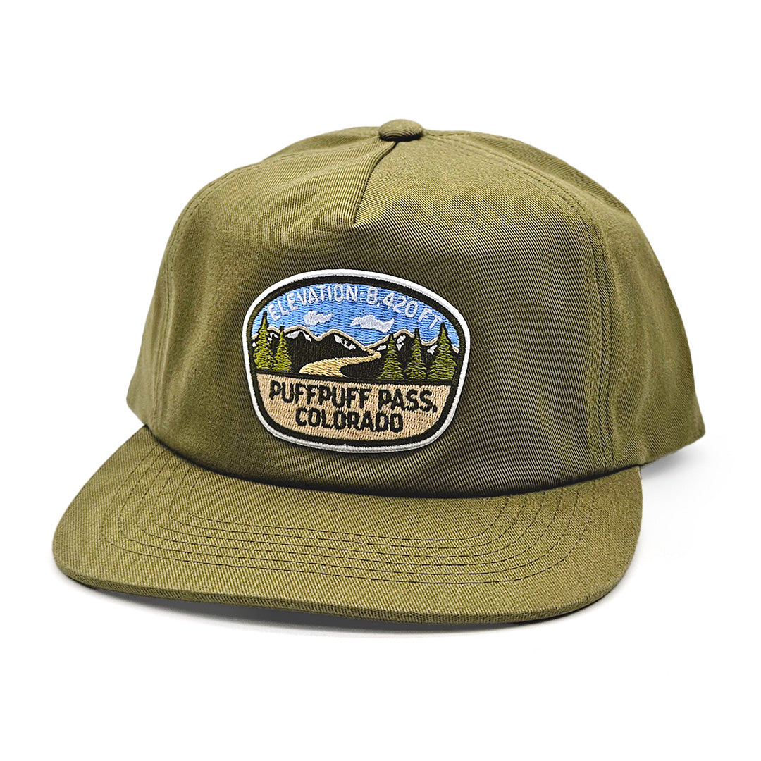 PuffPuff Pass Hat- Unstructured - Flatbill - Olive