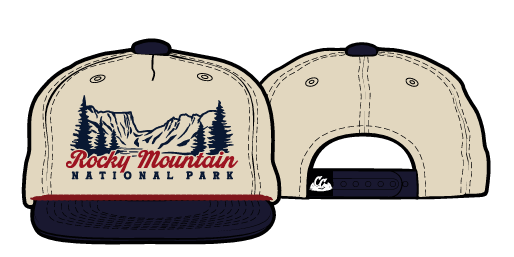 Rocky Mountain National Park Heritage Unstructured Hat - Ivory/Navy/Red