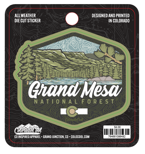 Grand Mesa Shield Script Sticker