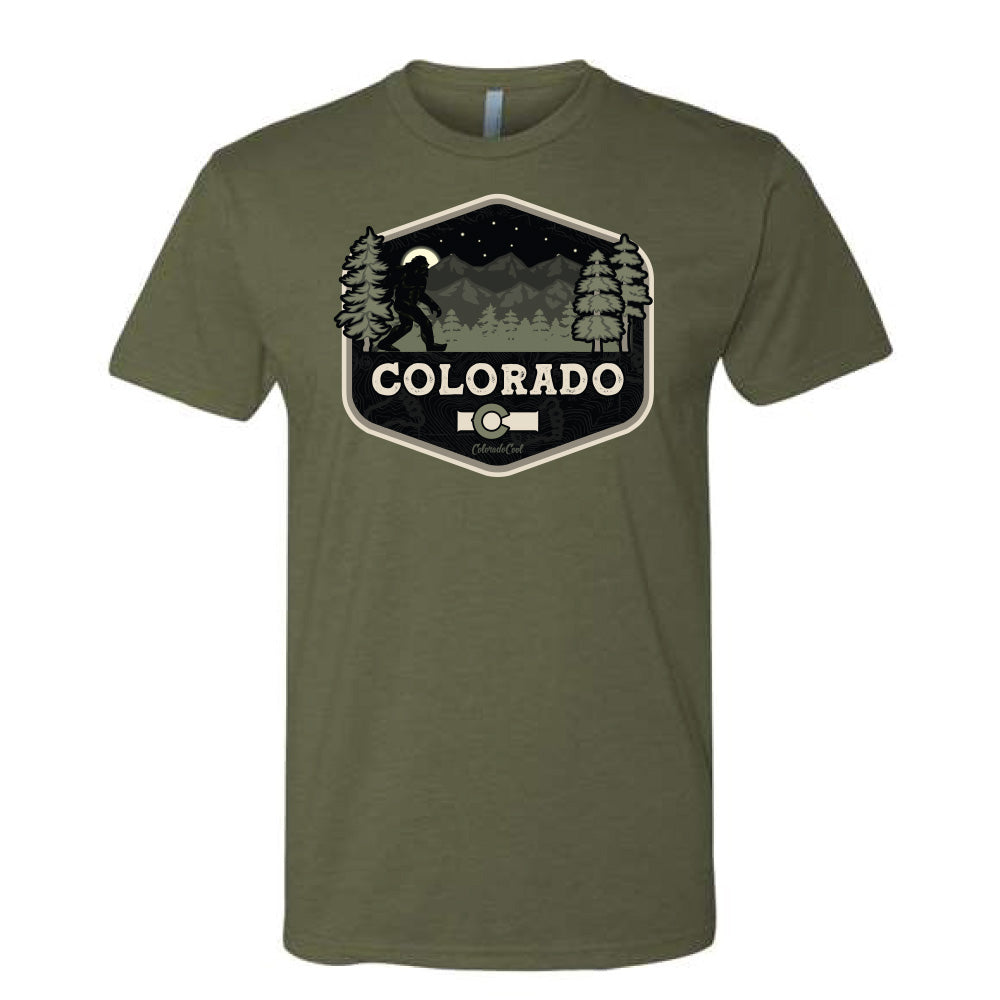Bigfoot Silhouette T-Shirt - Heather Military Green