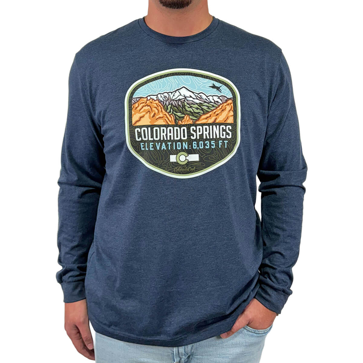 Colorado Springs Long Sleeve T-Shirt - Hthr Midnight Navy