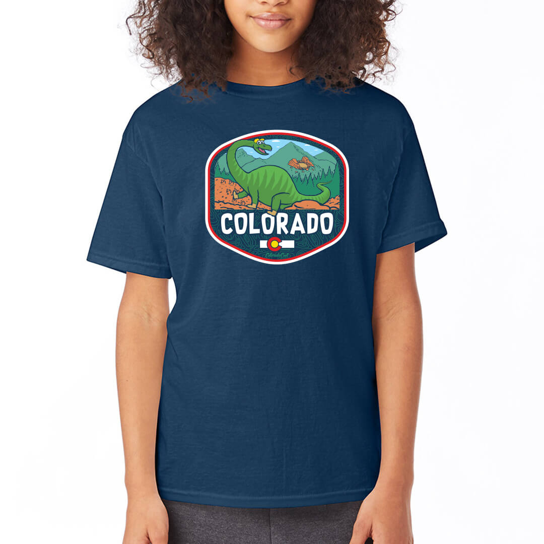 Hikin' Dino T-Shirt - Youth - Navy