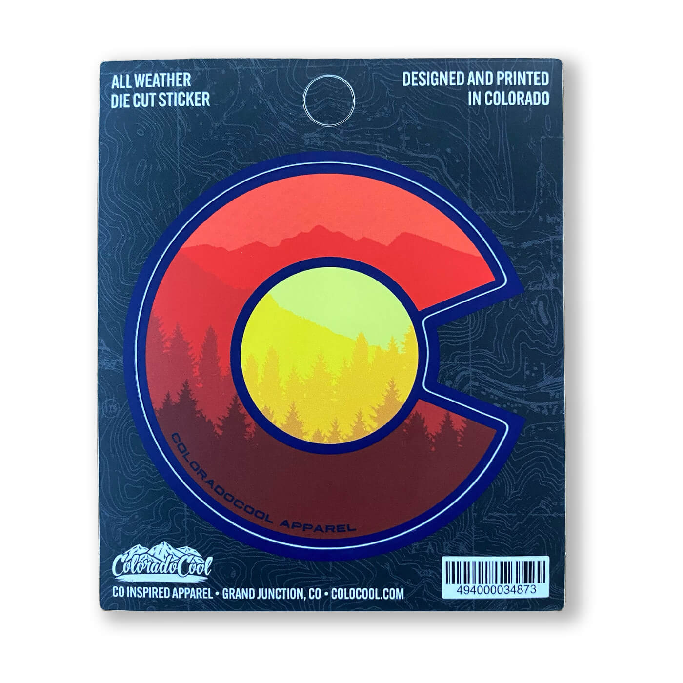 Layered Mountain Sticker - Red