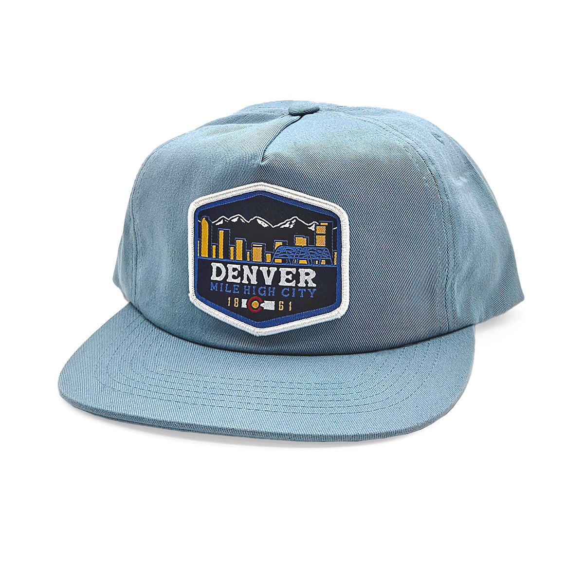 Denver Mile High City Hat - Unstructured Flatbill - Lt Indigo