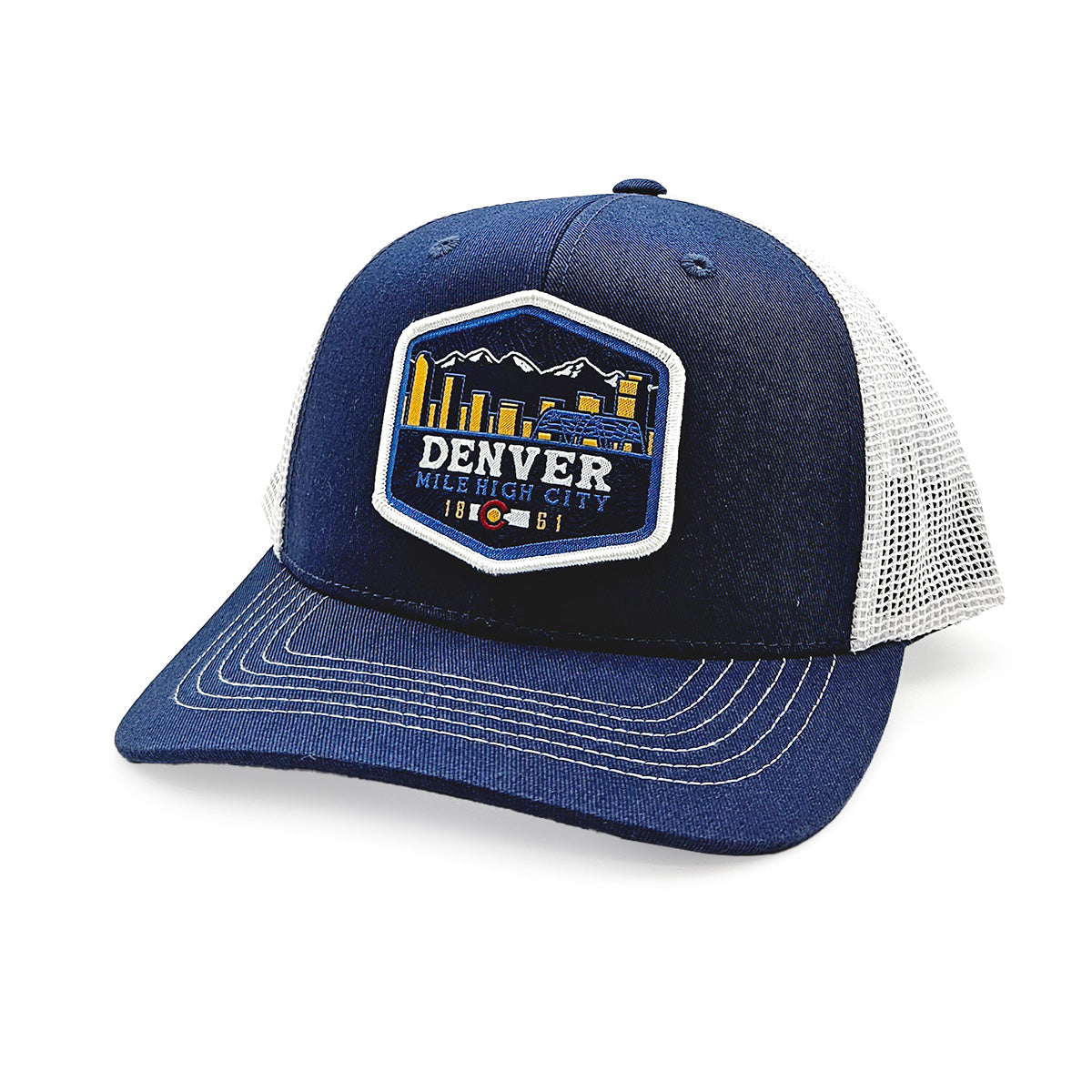 Denver Mile High City - Trucker Hat - Navy/White