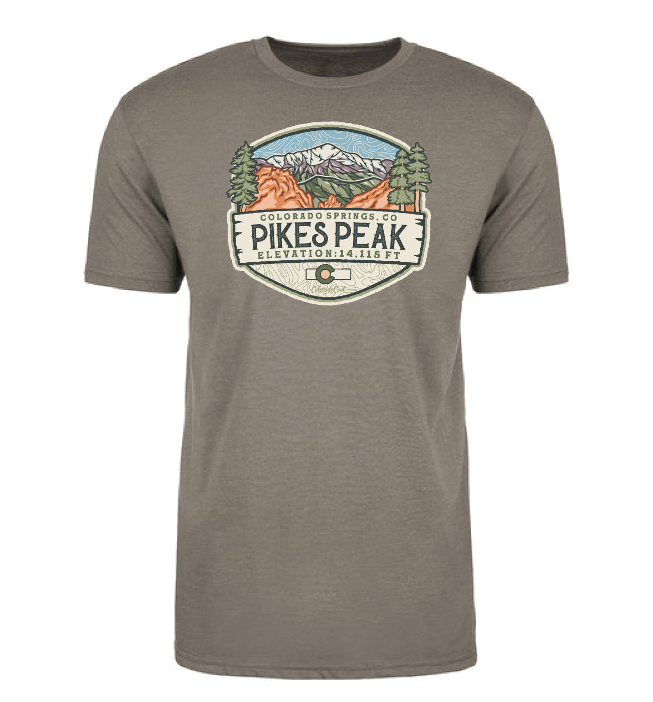 Pikes Peak Way T-Shirt - Warm Gray