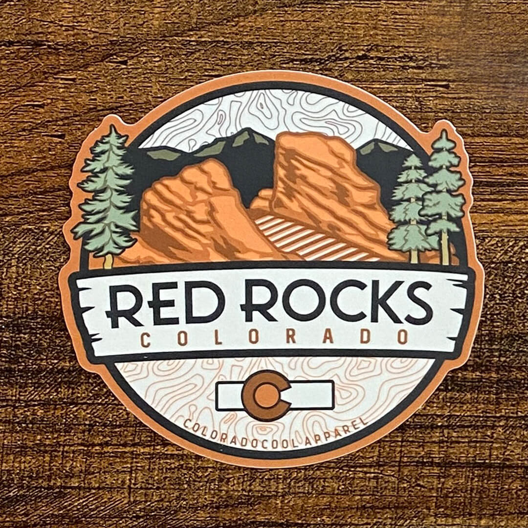 Red Rocks Topo Sticker