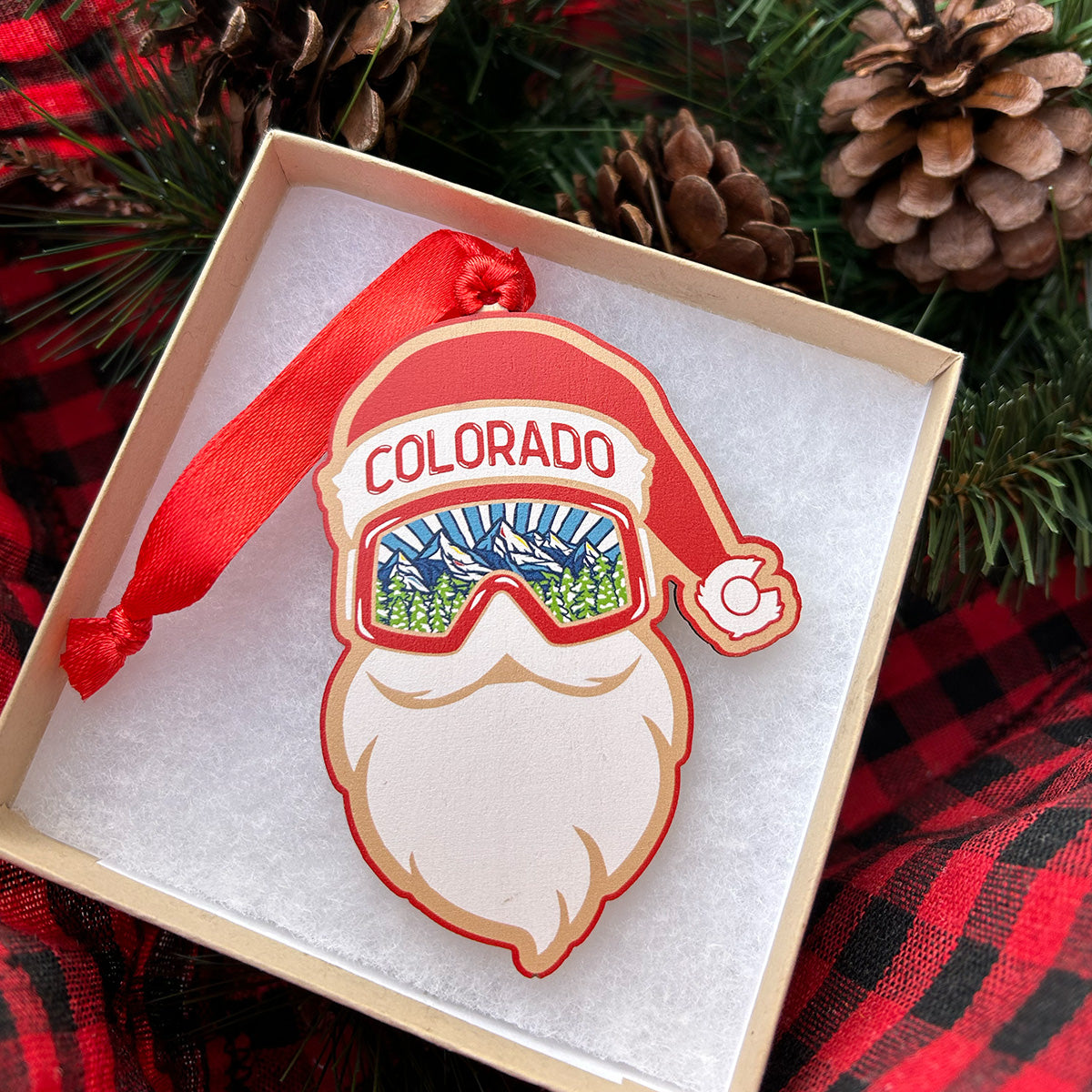 Colorado Santa Ornament