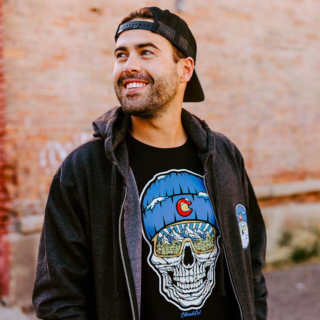 Skull Midweight Zip-Up Hoodie - Winter - Charcoal Heather