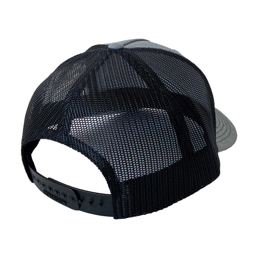 Treeline Flag Leather Patch Trucker Hat - Gray/Black